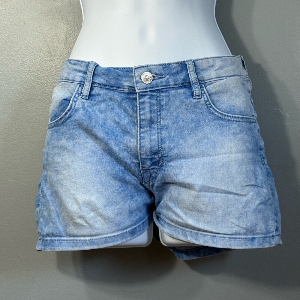 Vintage-Style Acid Wash Jean Shorts
